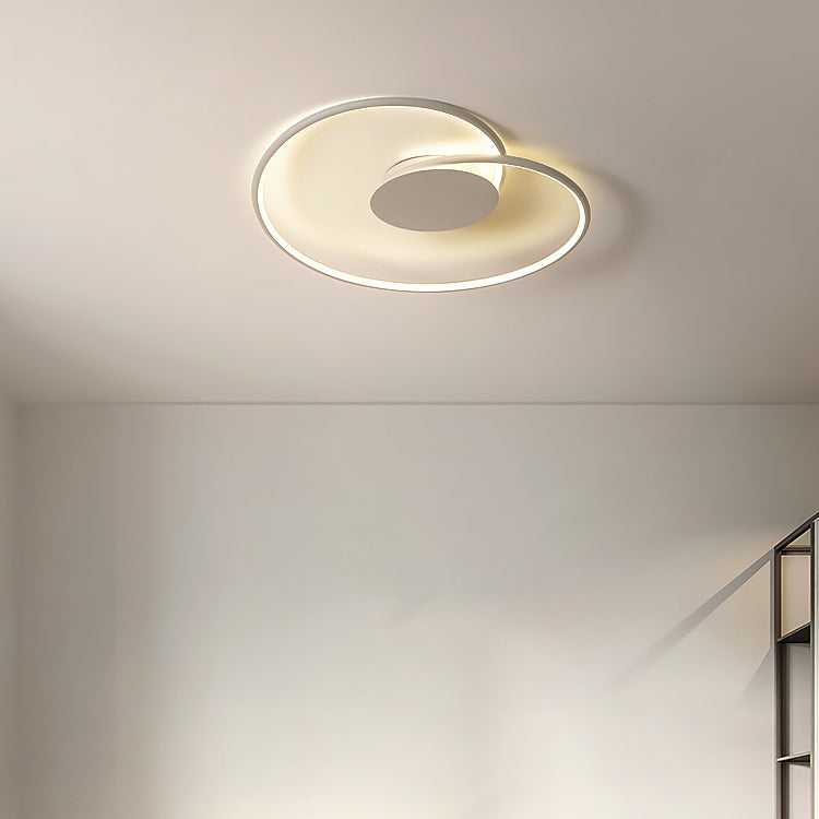 Modern Minimalist Heart Shape Aluminum Silicone LED Flush Mount Lighting For Bedroom