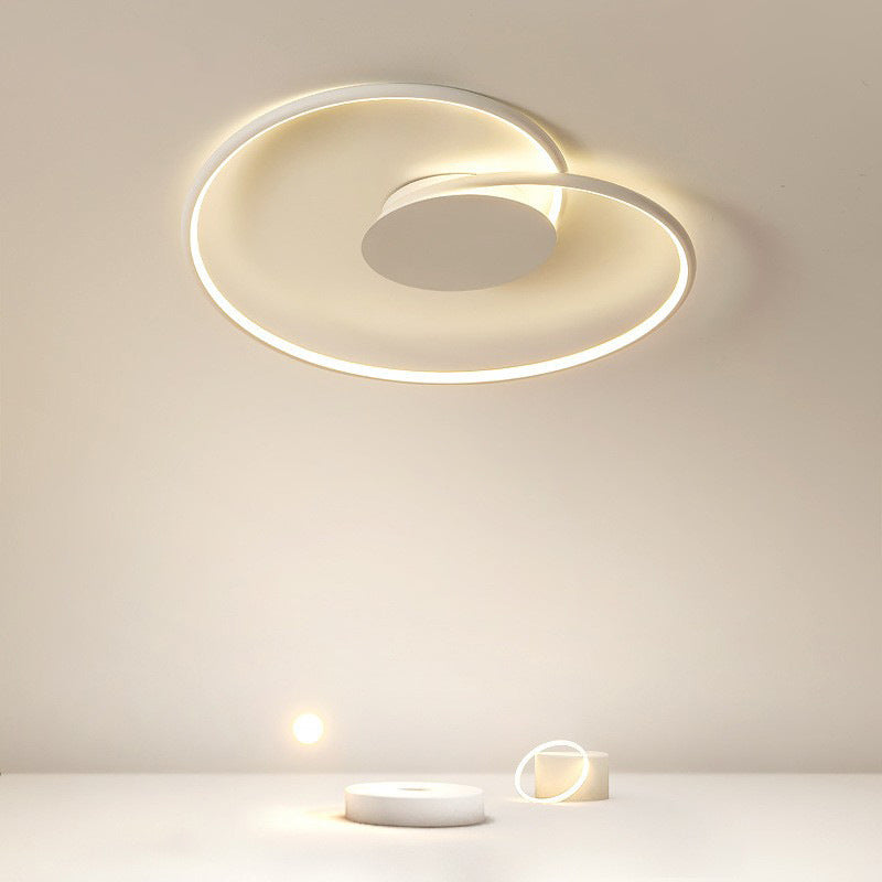 Modern Minimalist Heart Shape Aluminum Silicone LED Flush Mount Lighting For Bedroom