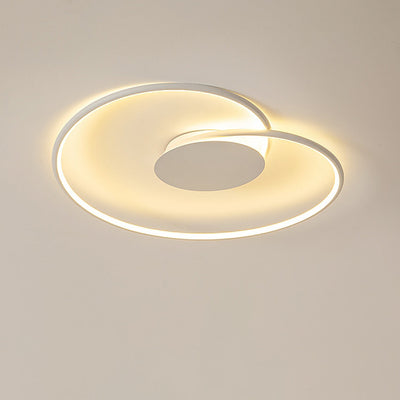 Modern Minimalist Heart Shape Aluminum Silicone LED Flush Mount Lighting For Bedroom