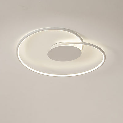 Modern Minimalist Heart Shape Aluminum Silicone LED Flush Mount Lighting For Bedroom