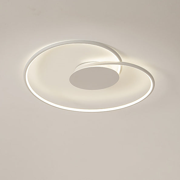 Modern Minimalist Heart Shape Aluminum Silicone LED Flush Mount Lighting For Bedroom