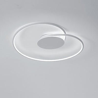 Modern Minimalist Heart Shape Aluminum Silicone LED Flush Mount Lighting For Bedroom