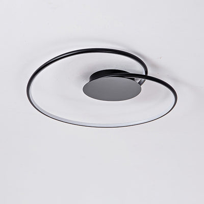 Modern Minimalist Heart Shape Aluminum Silicone LED Flush Mount Lighting For Bedroom