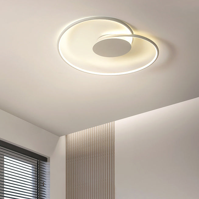 Modern Minimalist Heart Shape Aluminum Silicone LED Flush Mount Lighting For Bedroom