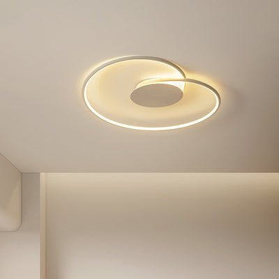 Modern Minimalist Heart Shape Aluminum Silicone LED Flush Mount Lighting For Bedroom