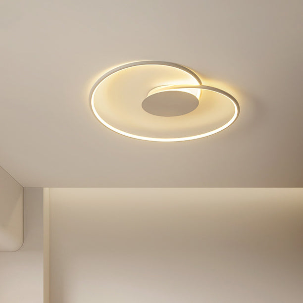 Modern Minimalist Heart Shape Aluminum Silicone LED Flush Mount Lighting For Bedroom