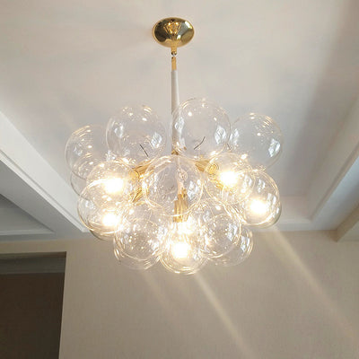 Contemporary Nordic Iron Glass Bubbles 3/6- Light Chandelier For Living Room