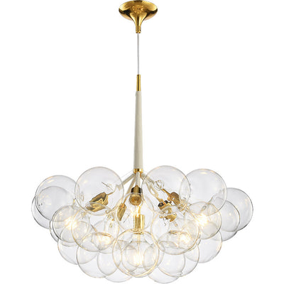 Contemporary Nordic Iron Glass Bubbles 3/6- Light Chandelier For Living Room