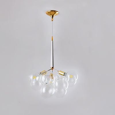 Contemporary Nordic Iron Glass Bubbles 3/6- Light Chandelier For Living Room