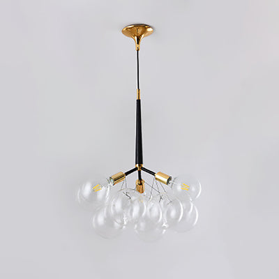 Contemporary Nordic Iron Glass Bubbles 3/6- Light Chandelier For Living Room