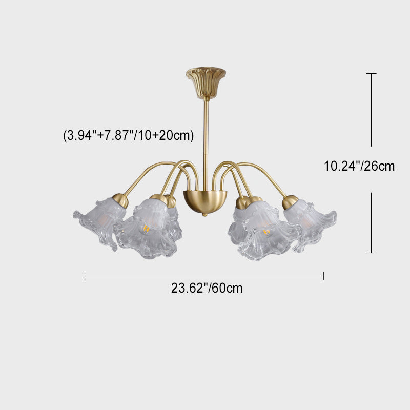 Lustre à 6/8/10 lumières avec cadre linéaire et abat-jour en verre, quincaillerie rétro contemporaine, luminaire d&