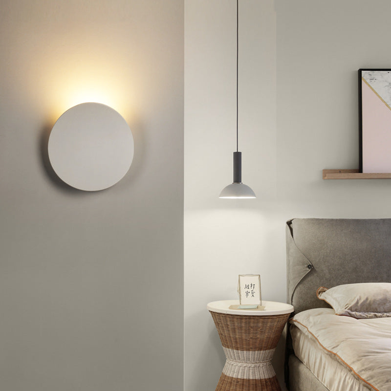 Modern Minimalist Hardware Aluminum Round LED Wall Sconce Lamp For Hallways