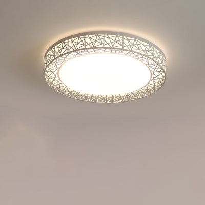 Contemporary Creative Bird's Nest Acrylic Iron LED Flush Mount Ceiling Light For Bedroom