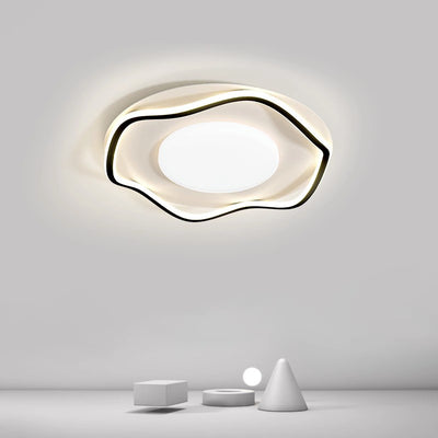 Contemporary Nordic Rose Shape Acrylic Iron LED Flush Mount Ceiling Light For Bedroom