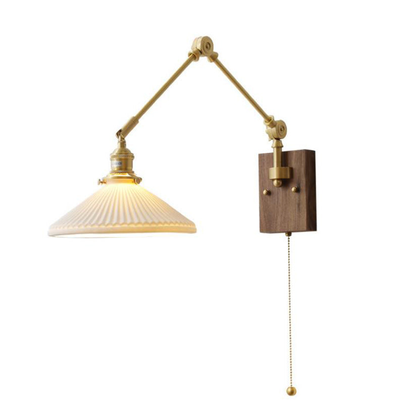 Contemporary Retro Ceramics Copper 1- Light Wall Sconce Lamp For Living Room