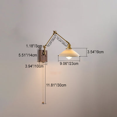 Contemporary Retro Ceramics Copper 1- Light Wall Sconce Lamp For Living Room