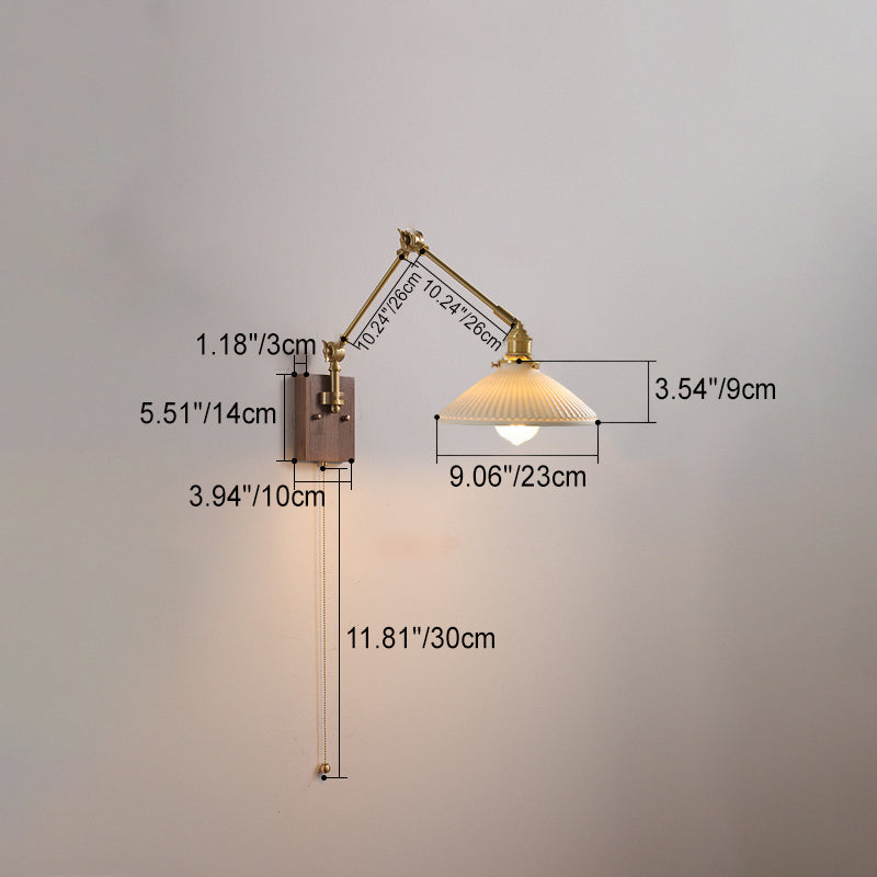 Contemporary Retro Ceramics Copper 1- Light Wall Sconce Lamp For Living Room