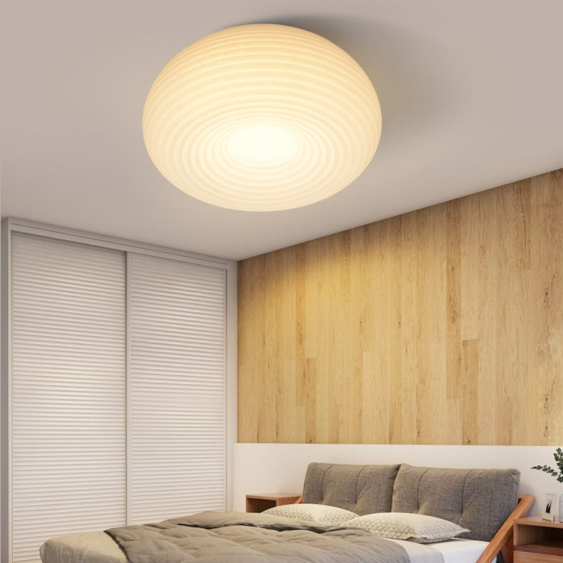 Contemporary Creative Iron Acrylic Round Ball LED Flush Mount Ceiling Light For Bedroom