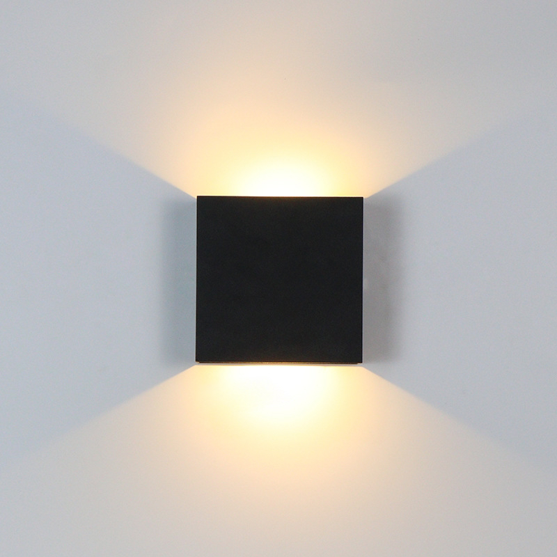 Modern Minimalist Small Cube Aluminum Waterproof LED Wall Sconce Lamp For Living Room