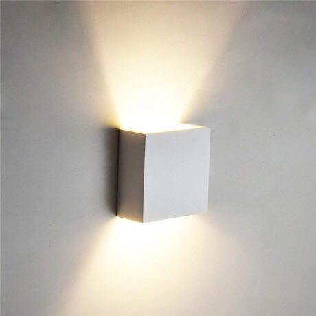 Modern Minimalist Small Cube Aluminum Waterproof LED Wall Sconce Lamp For Living Room