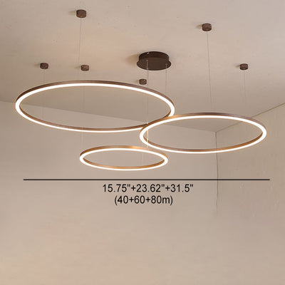 Modern Simplicity Aluminum Acrylic 3- Circle LED Chandelier For Living Room