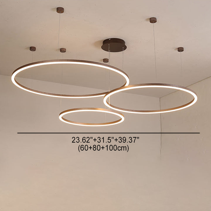 Modern Simplicity Aluminum Acrylic 3- Circle LED Chandelier For Living Room