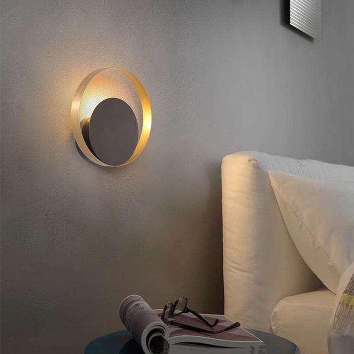 Contemporary Nordic Round Iron Glass 1 - Light Wall Sconce Lamp For Living Room