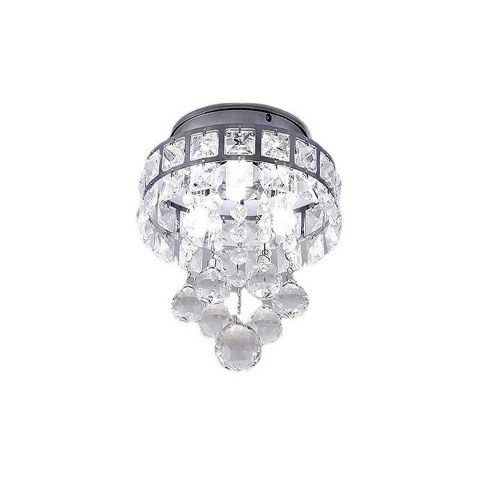 Contemporary Luxury Hardware Crystal 1 - Light Flush Mount Ceiling Light For Hallways