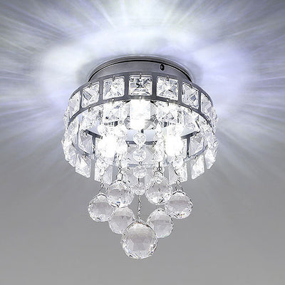 Contemporary Luxury Hardware Crystal 1 - Light Flush Mount Ceiling Light For Hallways