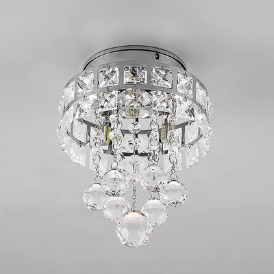 Contemporary Luxury Hardware Crystal 1 - Light Flush Mount Ceiling Light For Hallways