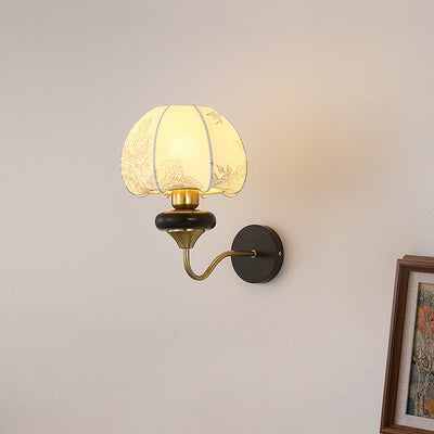 Traditional Chinese Pattern Fabric Hardware 1 - Light Wall Sconce Lamp For Living Room