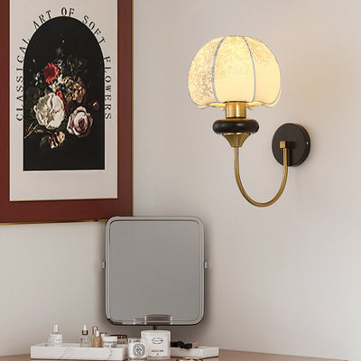 Applique murale LED traditionnelle chinoise en verre tout cuivre pour salon 