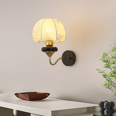 Traditional Chinese Pattern Fabric Hardware 1 - Light Wall Sconce Lamp For Living Room