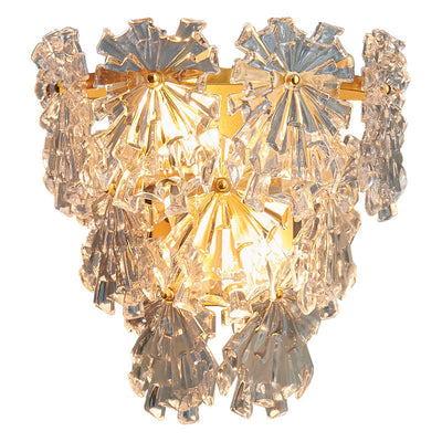 Contemporary Nordic Snowflake Shape Iron Crystal 2 - Light Wall Sconce Lamp For Bedside