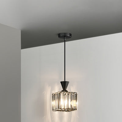 Modern Simplicity Round Square Iron Crystal 1/3 - Light Chandelier For Bedroom