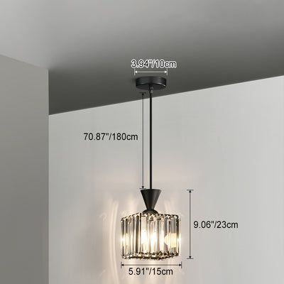 Modern Simplicity Round Square Iron Crystal 1/3 - Light Chandelier For Bedroom