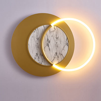 Modern Simplicity Marble Hardware Circle Splicing LED Wall Sconce Lamp For Living Room