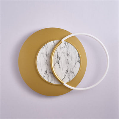 Modern Simplicity Marble Hardware Circle Splicing LED Wall Sconce Lamp For Living Room