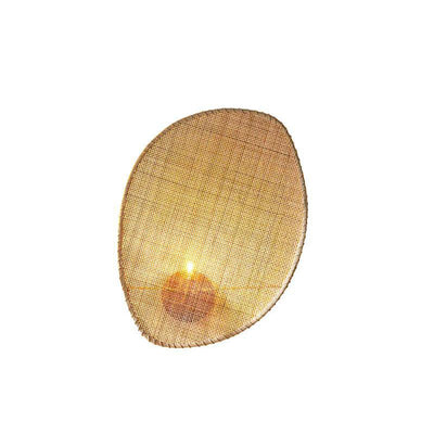 Contemporary Boho Leaf Shape Hardware Rattan 1 - Light Wall Sconce Lamp For Living Room