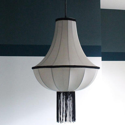 Modern Art Deco Lantern Fabric 1 - Light Chandelier For Bedroom