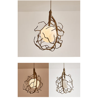 Contemporary Creative Tree Branch PET Resin 1 - Light Pendant Light For Dining Room