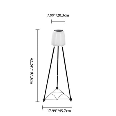 Modern Art Deco Waterproof PP Iron Solar LED Standing Floor Lamp For Outdoor Patio