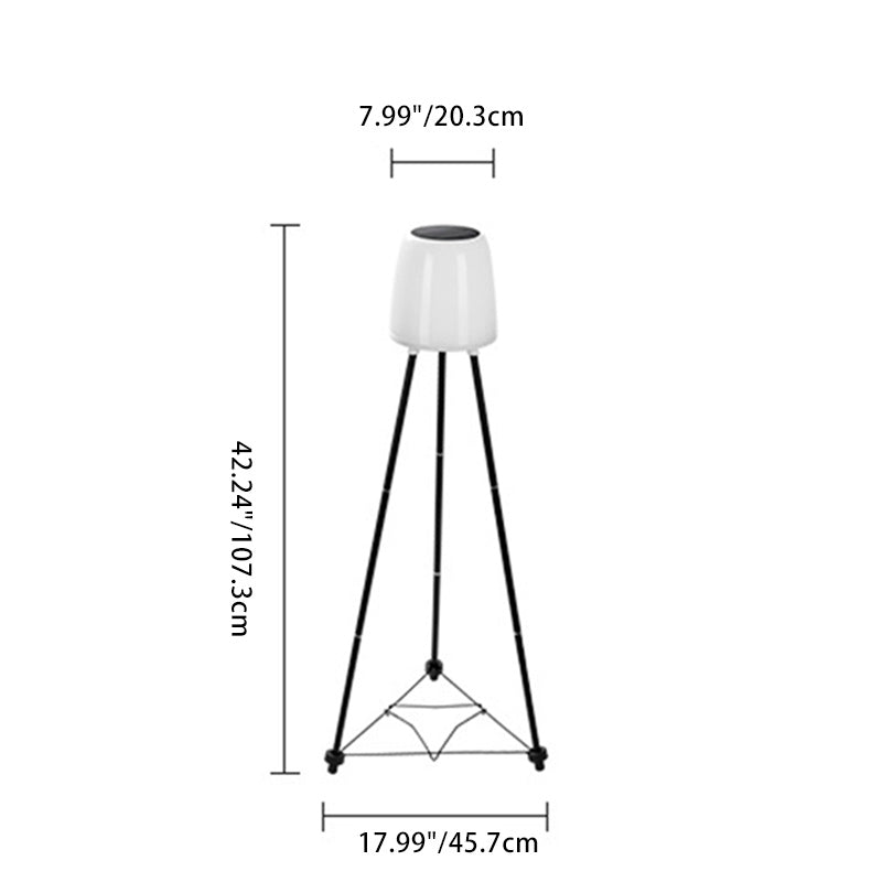 Modern Art Deco Waterproof PP Iron Solar LED Standing Floor Lamp For Outdoor Patio