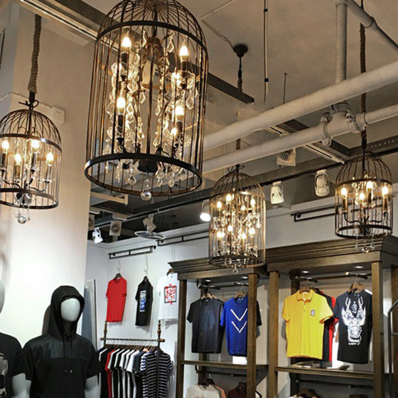 Contemporary Creative Bird Cage Iron Crystal 4/8/12 - Light Chandelier For Dining Room