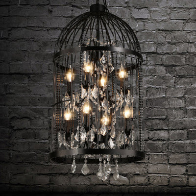 Contemporary Creative Bird Cage Iron Crystal 4/8/12 - Light Chandelier For Dining Room