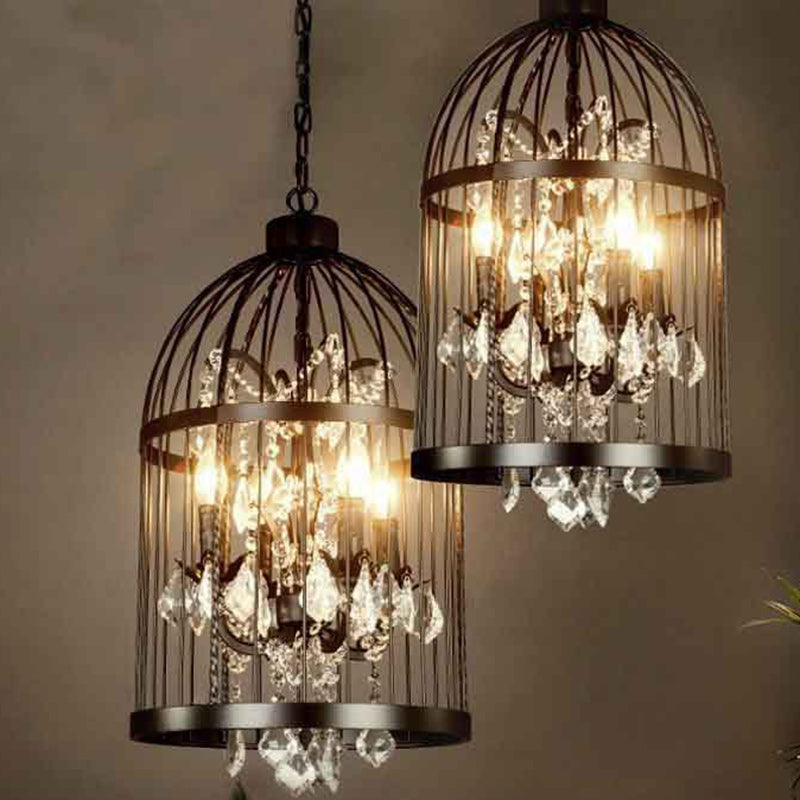 Contemporary Creative Bird Cage Iron Crystal 4/8/12 - Light Chandelier For Dining Room