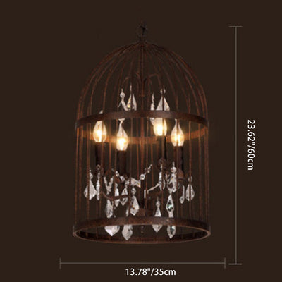 Contemporary Creative Bird Cage Iron Crystal 4/8/12 - Light Chandelier For Dining Room