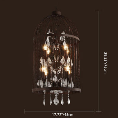 Contemporary Creative Bird Cage Iron Crystal 4/8/12 - Light Chandelier For Dining Room