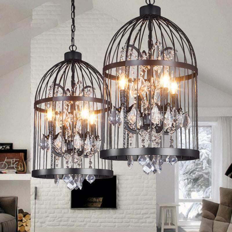 Contemporary Creative Bird Cage Iron Crystal 4/8/12 - Light Chandelier For Dining Room