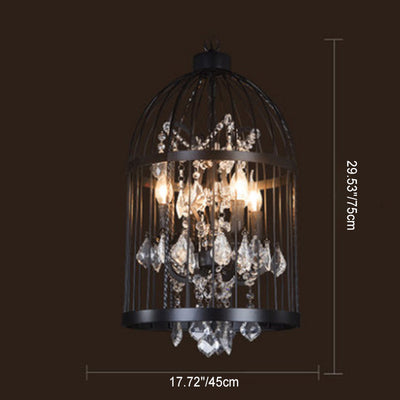 Contemporary Creative Bird Cage Iron Crystal 4/8/12 - Light Chandelier For Dining Room